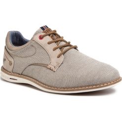Półbuty MUSTANG - 4150-301-4 Beige. Brązowe półbuty męskie Mustang, na co dzień, bez wzorów, ze skóry ekologicznej, eleganckie, bez zapięcia. W wyprzedaży za 229,00 zł.