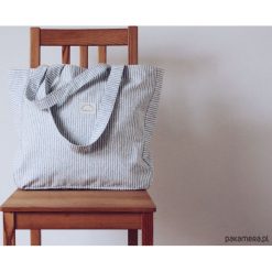 Torba XXL SZARE PASKI. Szare torby damskie plażowe Pakamera, w paski, duże, bez dodatków. Za 190,00 zł.
