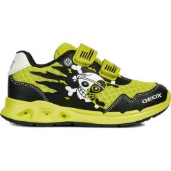 Sneakersy "Dakin" w kolorze czarno-żółtym. Żółte trampki chłopięce geox kids, bez wzorów, z gumy, bez zapięcia. W wyprzedaży za 139,95 zł.