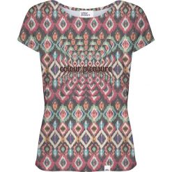 Colour Pleasure Koszulka damska CP-034 263 fioletowo-zielona r. XS/S. Zielone t-shirty damskie marki Colour pleasure, s. Za 70,35 zł.