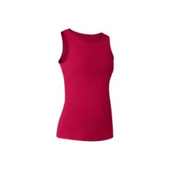 Top Gym & Pilates 500 damski. Niebieskie topy damskie DOMYOS, xl, bez wzorów, z elastanu, bez kołnierzyka. Za 19,99 zł.