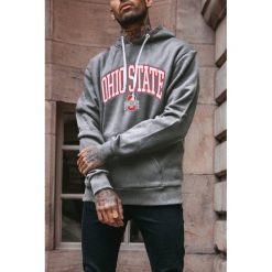 Bluza męska DORMAN GRAFIT. Szare bluzy męskie IVET, xl, z nadrukiem, bez kołnierzyka, bez rękawów, z kapturem. W wyprzedaży za 9,00 zł.