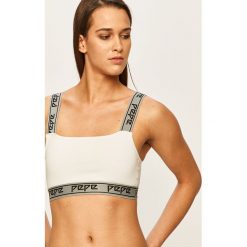 Pepe Jeans - Biustonosz Myleene. Szare biustonosze sportowe damskie Pepe Jeans, s, z nadrukiem, z elastanu. W wyprzedaży za 79,90 zł.
