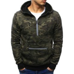 Bluzy męskie: Bluza męska z kapturem woodland camo (bx3420)
