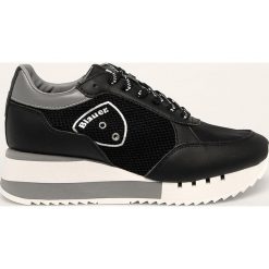 Blauer - Buty. Czarne koturny damskie Blauer, bez wzorów, ze skóry, sportowe. W wyprzedaży za 429,90 zł.