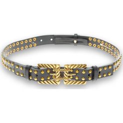PASEK ELISABETTA FRANCHI. Czarne paski damskie Elisabetta Franchi, w paski, ze skóry. Za 575,00 zł.