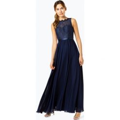 Luxuar Fashion - Damska sukienka wieczorowa, niebieski. Niebieskie sukienki damskie marki Luxuar Fashion, na co dzień, w koronkowe wzory, z satyny, wizytowe, bez kołnierzyka, bez rękawów, proste. Za 749,95 zł.