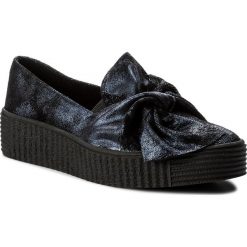 Półbuty LASOCKI - SOFIA WKL-11 Granatowy. Niebieskie półbuty damskie na koturnie Lasocki, z materiału. Za 229,99 zł.
