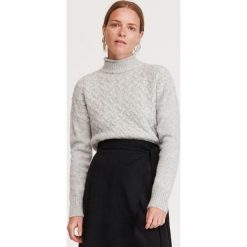 Sweter z domieszką alpaki - Jasny szary. Szare swetry damskie Reserved, s, bez wzorów, bez rękawów, bez kaptura. Za 69,99 zł.