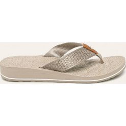 Tommy Hilfiger - Japonki. Szare klapki damskie TOMMY HILFIGER, bez wzorów, ze skóry, bez obcasa, na obcasie. W wyprzedaży za 139,90 zł.