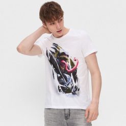 T-shirt z nadrukiem Venom - Biały. Białe t-shirty męskie House, s, z nadrukiem. Za 49,99 zł.