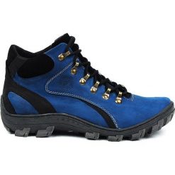 Trapery męskie Łukbut. Niebieskie buty trekkingowe damskie Łukbut, ze skóry, bez zapięcia. Za 279,00 zł.