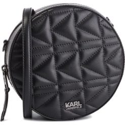 Torebka KARL LAGERFELD - 91KW3044 Blk/Gn Mtl. Czarne listonoszki damskie KARL LAGERFELD, bez wzorów, ze skóry, bez dodatków. W wyprzedaży za 579,00 zł.