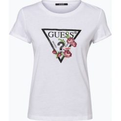 Guess Jeans - T-shirt damski, biały. Białe t-shirty damskie Guess Jeans, m, z haftami, z jeansu, bez kołnierzyka. Za 199,95 zł.