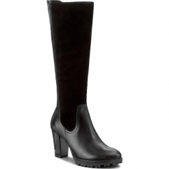 Kozaki CAPRICE - 9-25621-29 Black Comb 019. Czarne buty zimowe damskie Caprice, ze skóry, na obcasie. W wyprzedaży za 349,00 zł.