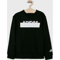 Adidas Performance - Bluza dziecięca 128-176 cm. Czarne bluzy chłopięce marki adidas Performance, z nadrukiem, z bawełny, bez rękawów, bez kaptura. Za 199,90 zł.