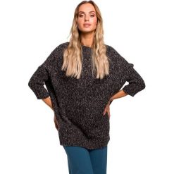 Sweter półgolf melanż - grafitowy. Szare swetry damskie Moe, s, bez wzorów, z wełny, z krótkim rękawem, krótkie, bez kaptura. Za 169,00 zł.