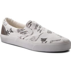 Tenisówki PEPE JEANS - Harry Slip On PMS30424 White 800. Białe półbuty męskie Pepe Jeans, na co dzień, bez wzorów, z jeansu, bez zapięcia. W wyprzedaży za 189,00 zł.