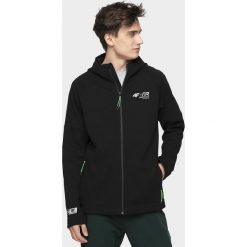 Bluza męska BLM214 - głęboka czerń. Pomarańczowe bluzy męskie xxl, bez wzorów, z bawełny, z kapturem, bez rękawów, z kapturem. W wyprzedaży za 99,99 zł.