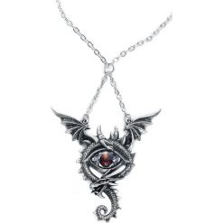 Naszyjniki damskie: Alchemy Gothic Eye of the Dragon Naszyjnik srebrny