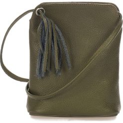 Skórzana torebka w kolorze zielonym - 20 x 22 x 10 cm. Zielone torebki klasyczne damskie Edmond Louis, Giulia Massari & Co., w paski, ze skóry, na ramię, bez dodatków. W wyprzedaży za 159,95 zł.