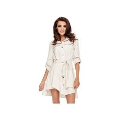 Sukienka Military Chic. Brązowe sukienki damskie Ooh la la, do pracy, bez wzorów, z poliesteru, biznesowe, bez kołnierzyka, bez rękawów. Za 209,00 zł.