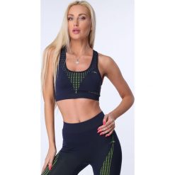 Top bezszwowy granatowo-zielony MR81084. Niebieskie topy damskie marki Fasardi, m. Za 39,00 zł.