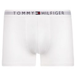 Bokserki TOMMY HILFIGER 1U87904670. Niebieskie bokserki męskie TOMMY HILFIGER, bez wzorów, z elastanu. W wyprzedaży za 79,00 zł.