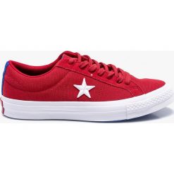 Converse - Tenisówki. Czerwone trampki męskie marki Converse, z gumy, na sznurówki. W wyprzedaży za 269,90 zł.
