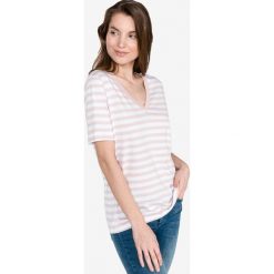 SELECTED Standard Koszulka Biały Beżowy. Brązowe koszulki damskie Selected, xs, w paski, z bawełny, bez kołnierzyka. Za 88,95 zł.