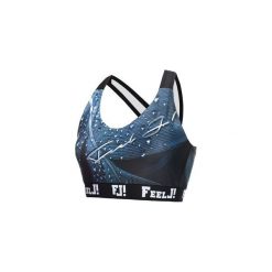 STANIK SPORTOWY BLACK FEATHER. Czarne topy damskie s, z dzianiny, do biegania. Za 139,00 zł.