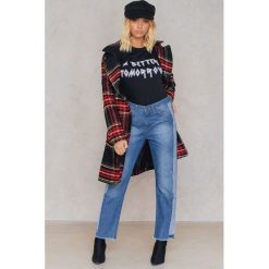 Spodnie damskie: Trendyol Jeansy ze wstawkami i frędzelkami - Blue
