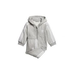 Zestawy dresowe adidas Dres z bluzą z kapturem i suwakiem na całej długości Trefoil. Szare bluzy chłopięce marki Adidas, z dresówki, z kapturem. Za 229,00 zł.