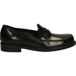 Mokasyny - L700 NERO-BRO. Czarne mokasyny damskie Venezia, ze skóry. Za 199,00 zł.