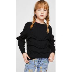 Mango Kids - Sweter dziecięcy Angie 110-164 cm. Szare swetry dziewczęce marki Mango Kids, z dzianiny, z okrągłym kołnierzem. W wyprzedaży za 49,90 zł.