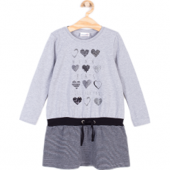 Sukienka. Szare sukienki dziewczęce marki CHIC UNIQUE, z aplikacjami, z elastanu, z długim rękawem, długie, maxi. Za 29,90 zł.