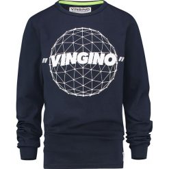 Koszulka "Jetro" w kolorze granatowym. Niebieskie t-shirty chłopięce Vingino, z nadrukiem, z bawełny, bez rękawów. W wyprzedaży za 69,95 zł.