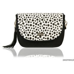 TOREBKA PURO VIEW 2355 BLACK POLKA DOTS. Czarne torebki klasyczne damskie marki Pakamera, bez wzorów, eleganckie, na ramię, bez dodatków. Za 269,00 zł.