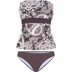 Tankini (2 części) bonprix brązowo-biały. Pomarańczowe stroje kąpielowe damskie bonprix, bez wzorów. Za 99,99 zł.