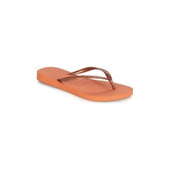 Japonki Havaianas SLIM. Pomarańczowe klapki damskie Havaianas, bez wzorów, bez obcasa. Za 95,20 zł.
