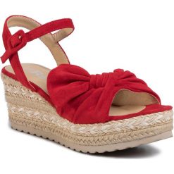 Espadryle REFRESH - 69531 Rojo. Czerwone espadryle damskie Refresh, z aplikacjami, ze skóry ekologicznej, bez obcasa, na obcasie. Za 189,00 zł.