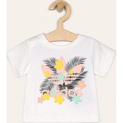 Adidas Originals - T-shirt dziecięcy 62-104 cm. Białe bluzki dziewczęce adidas Originals, z nadrukiem, z bawełny, z okrągłym kołnierzem, z krótkim rękawem, krótkie, bez kaptura. Za 69,90 zł.