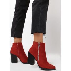 Czerwone Botki Vilinnila. Czerwone botki damskie Born2be, bez obcasa, na obcasie, bez zapięcia. Za 129,99 zł.