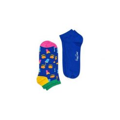 Skarpetki Happy Socks - 2-Pak Low Socks (HAM02-6000). Niebieskie skarpetki męskie marki Happy Socks, w kolorowe wzory, z bawełny. Za 47,90 zł.
