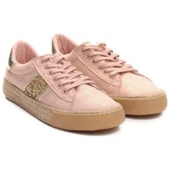 Różowe Trampki Born N Raised. Różowe espadryle damskie Born2be, bez wzorów, na sznurówki. Za 69,99 zł.