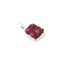 Colare Agat Druza Fuksja srebro. Różowe naszyjniki damskie Brazi druse jewelry, z agatem, srebrne. Za 170,00 zł.