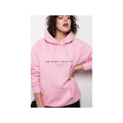 'Come on baby' pink hoodie. Różowe bluzy damskie Rest_factory, xl, bez wzorów, z bawełny, bez rękawów, z kapturem. Za 151,92 zł.