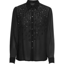 Bluzka z cekinami bonprix czarny. Czarne koszulki damskie marki bonprix, z aplikacjami, bez kołnierzyka. Za 54,99 zł.