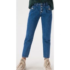 Jeansy mom fit - Niebieski. Niebieskie jeansy damskie Sinsay, bez wzorów, z jeansu. Za 89,99 zł.