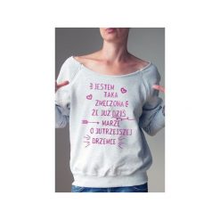Zmęczona bluza dla karmiących matek. Szare bluzy damskie One mug a day, s, z nadrukiem, z bawełny, bez rękawów, bez kaptura. Za 159,00 zł.